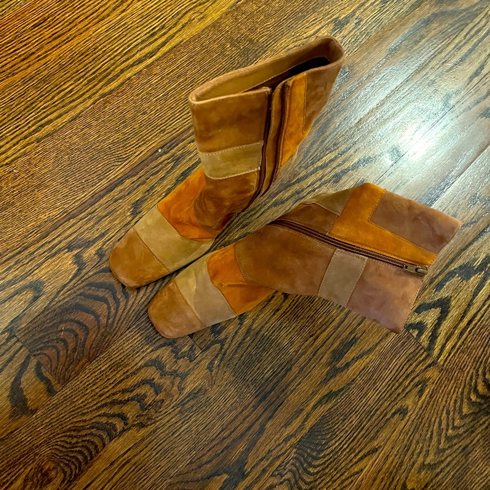 Seychelles Patchwork suede boots, size 9, never worn - 3” heel